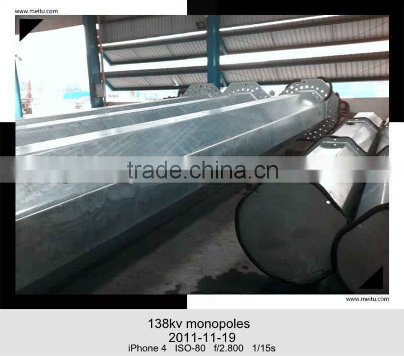 110kv new design hot dip electric pole