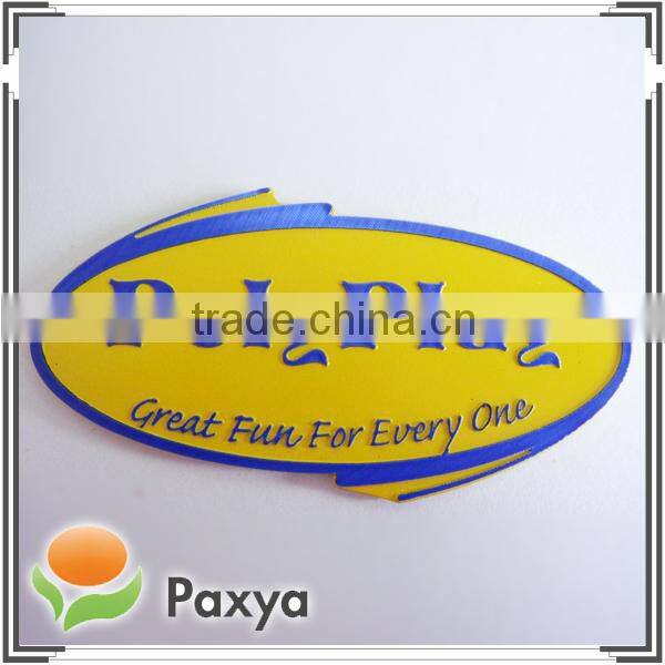 Toy name brand label plate