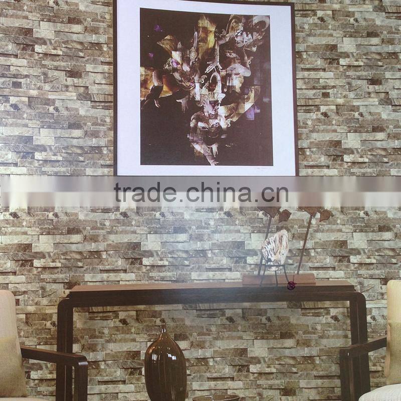 hot selling natural Brick stone textured 3d effect wallpaper with cheap price