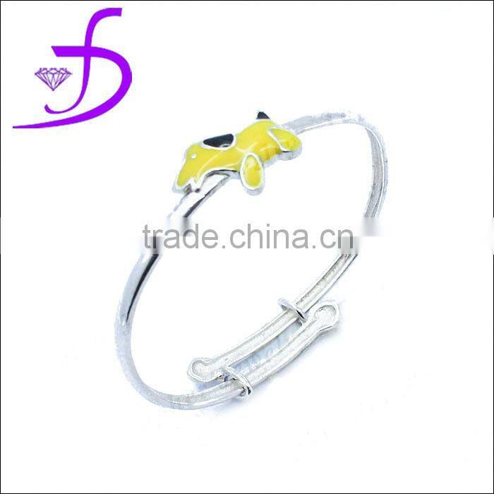 Latest Christmas Collection Jewelry 925 Sterling Silver Enamel Dog Bangle