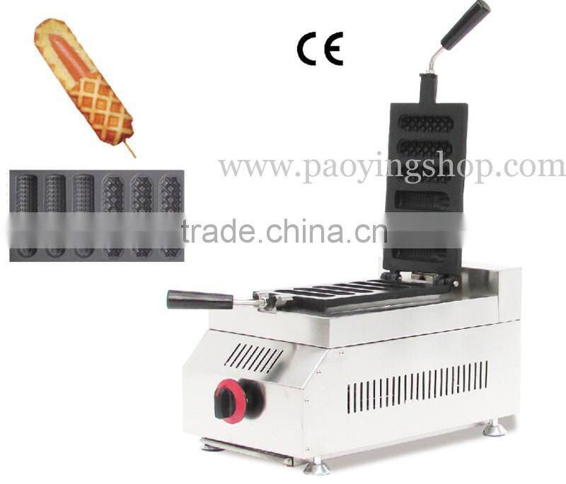 6pcs Commercial Use Non-stick LPG Gas Lolly Waffle Dog Maker