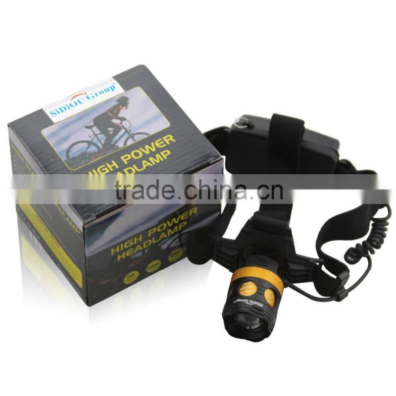 1200 Lumen LED Zoomable Headlamp Head Torch Light Bike Lamp Rechargeable Waterproof 18650 Battery For Camping