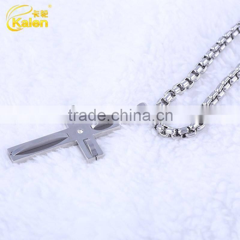 626 silver color 316 stainless steel cross pendant jewelry