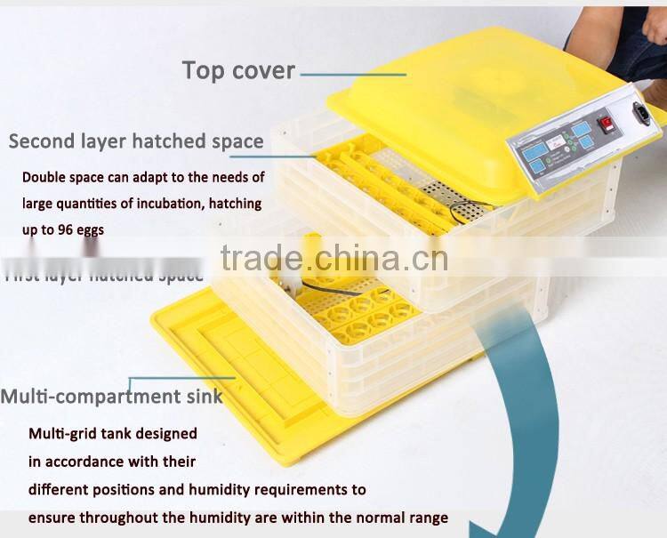 2016 Fully Automatic Best price chicken egg hatching machine with plastic incubator egg tray