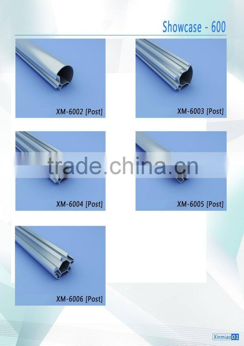 Profiles of alumium showcase and its hardware, Glass showcase for art show