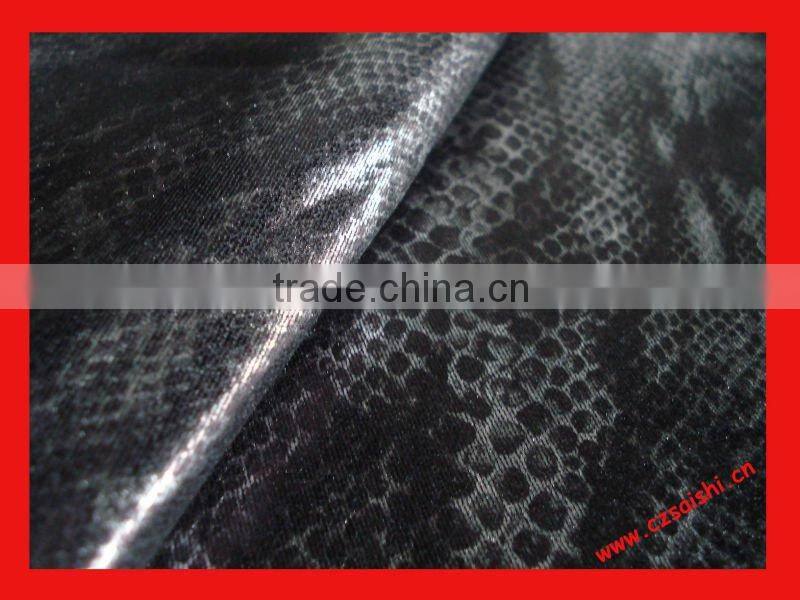 cotton spandex twill metallic coating fabric with print 20*16+70D