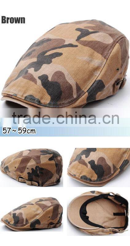 Military Style Beret Fashion Camo Newsboy Hat /Ivy Cap
