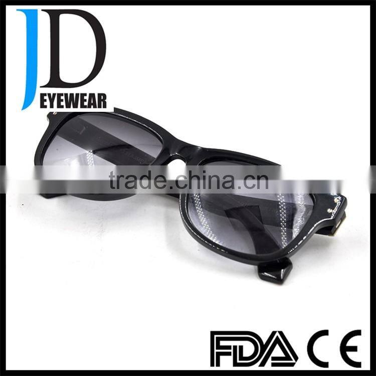 Vintage square buffalo horn sunglasses with polarized lens