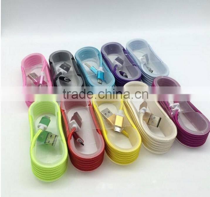 Custom usb cable Double Color Noodle Wire for I6 for iphone 7
