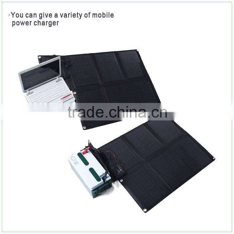 2016 Hot exquisite portable foldable cell phone charger solar panels 60W flexible solar charger