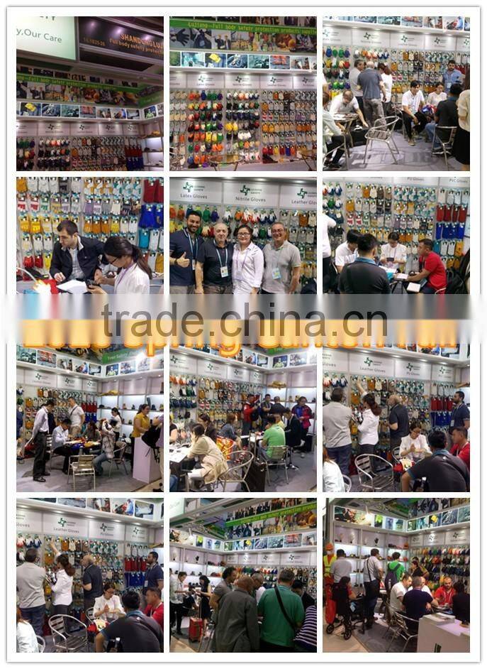 Green cow split leather and for hand safety gloves with ce certification