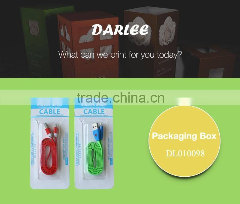 Embossing recyclable custom logo hdmi cable paper package boxes