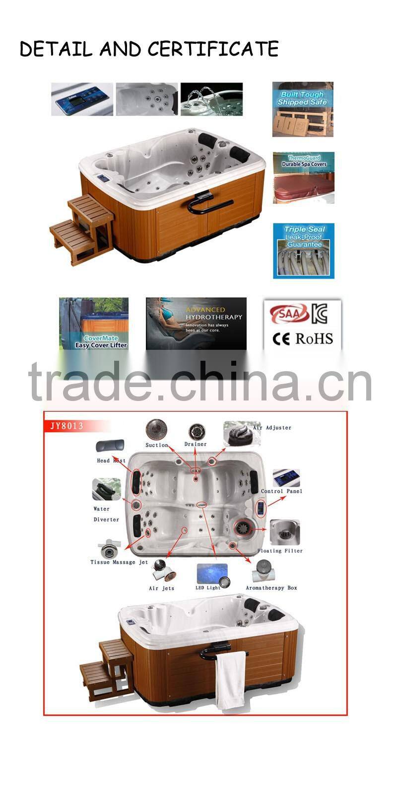 Joyspa mini acrylic bathtud massage spa for 2-3 person with CEcertificate