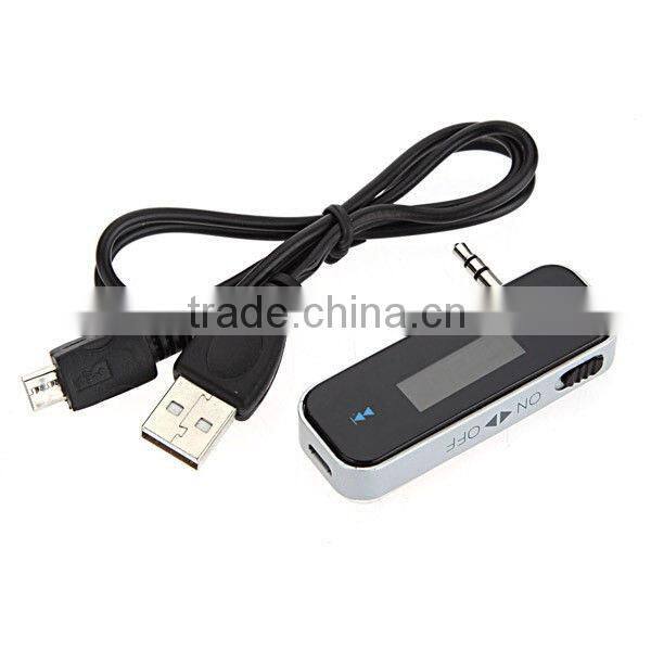 3.5mm Jack FM Radio Transmiter Handsfree Car Kit For Mobilephones/Tablets/Music Player