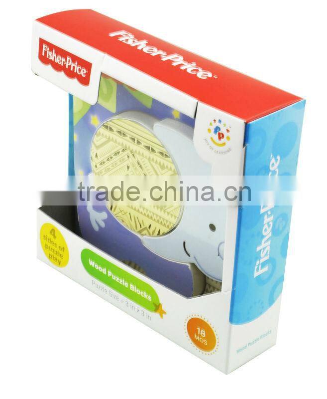 Wood puzzle blocks paper packaging boxes