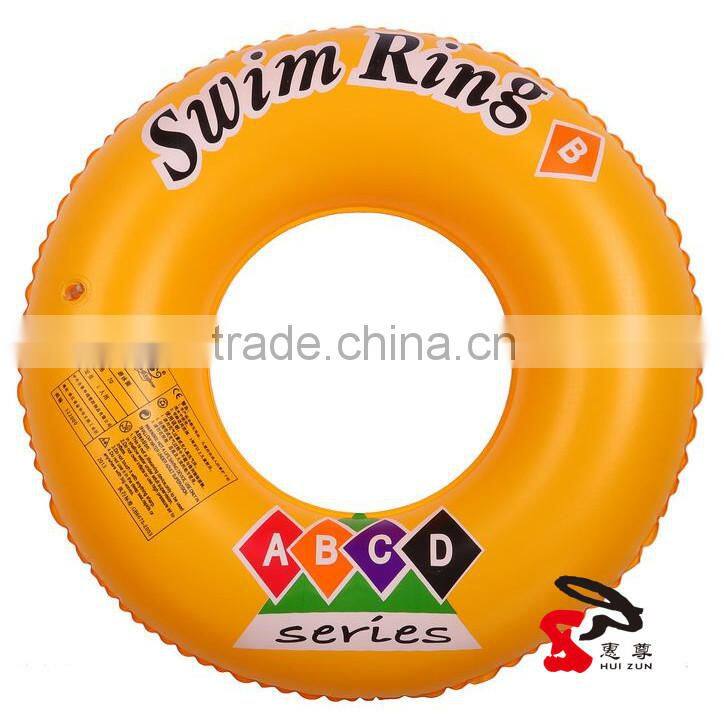Custom logo printed inflatable ABCD pvc swimming ring for promotion