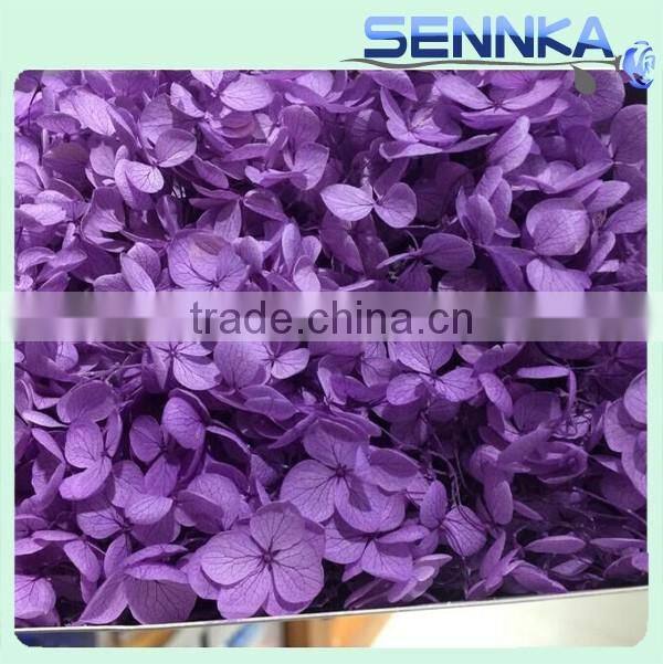 Fresh Preserved Hydrangeas wedding table centerpieces in Purple Color