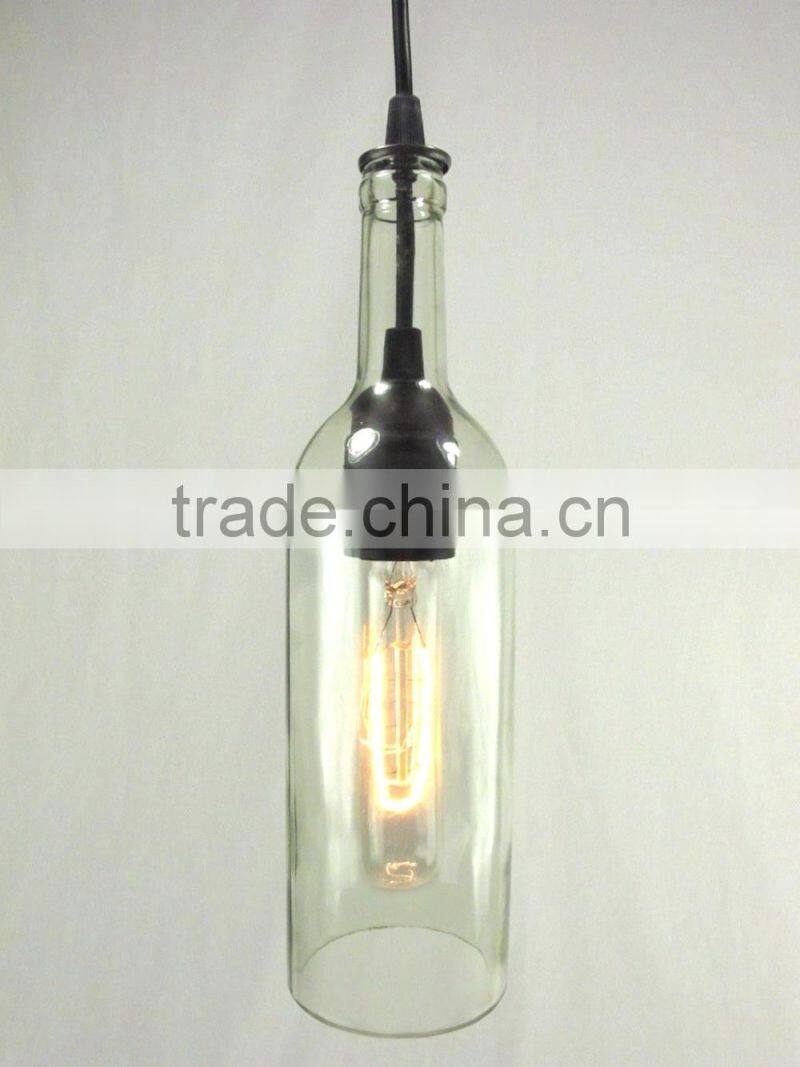 Decorative Wine Glass Bottle With Pendant Lamp-Bar/Club/Restaurant Counter Light