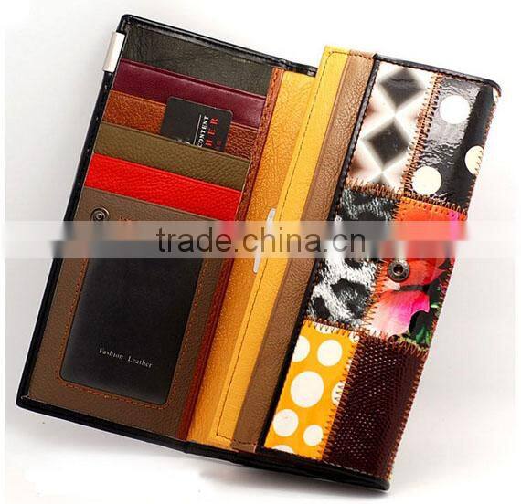 Hot! Women Lady 2014 Original Creative Colorful Patchwork Wallet (BHW003-1)