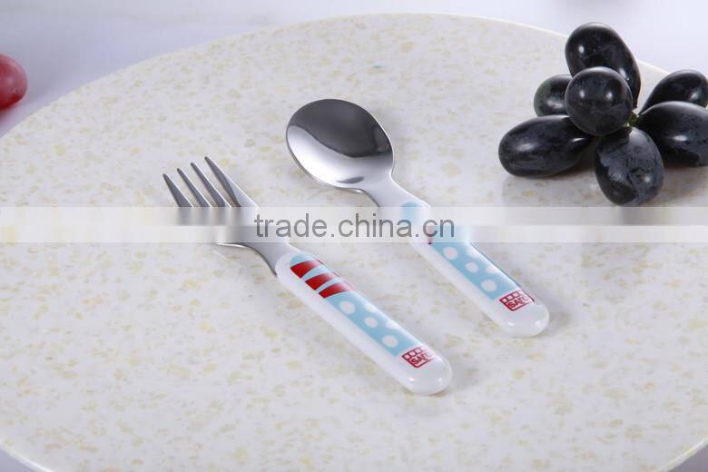 competition price kid's stainless steel cutlery set painting vivid color