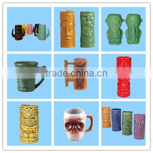 Ceramic Tiki Beer Mug Without Handle
