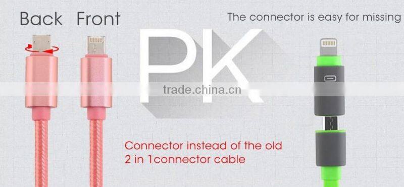 2 in 1 usb cable multi-function two-sided usb cable and wire suitable for iPhone and Samsung