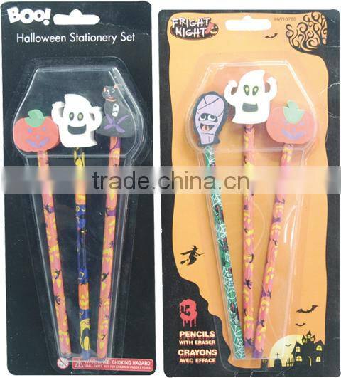 3pcs halloween design pencil set