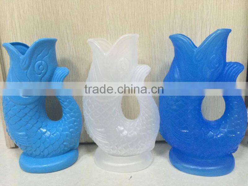 Wholesale OEM blow molding plastic fish flower vase,small vase