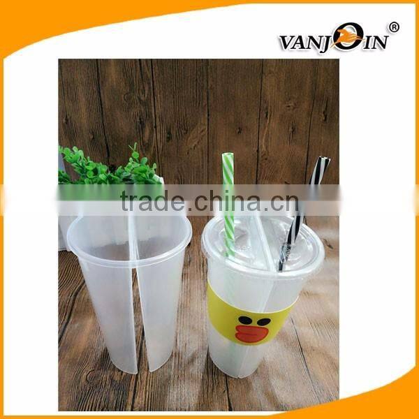 Resable Popular Cheap 24oz Plastic Straw Cup with Plastic Lids