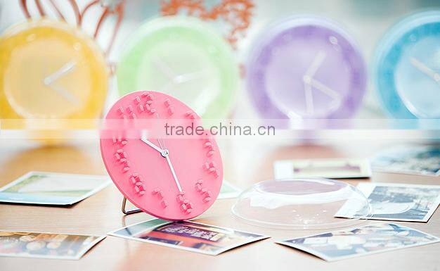 fashion modern round candy color alarm clock tic tok clock