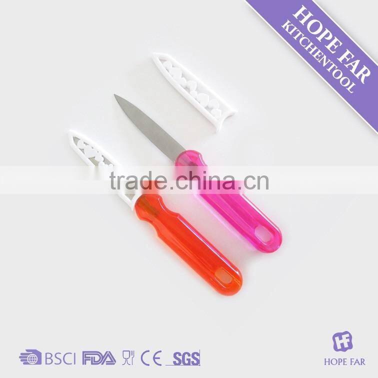 M974 transparent color handle plastic vegetable paring knife