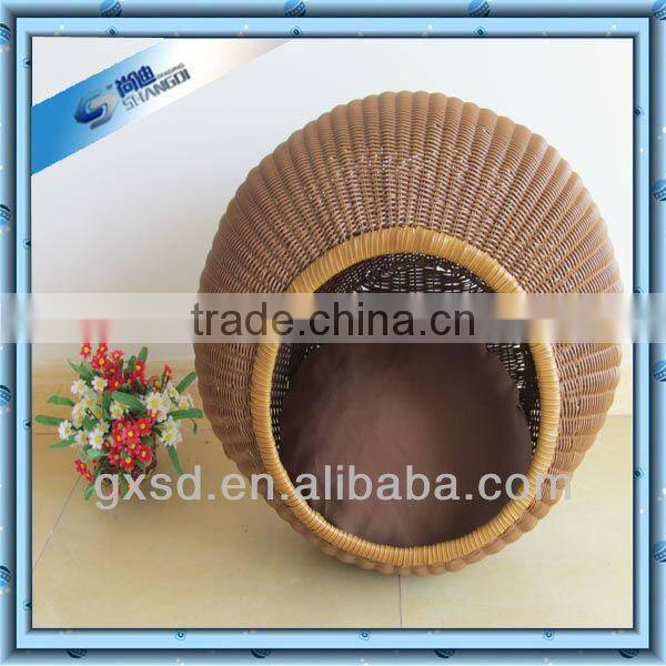 cool PE rattan basket for pet cat bed dog bed pet bed