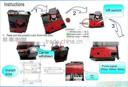 LK800A+ Hot sale Electronic vertical type coin acceptor for electronic roulette