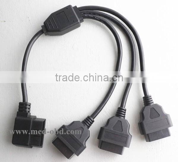OBD2 splitter Y cable , J1962M to 3-J1962F, Splitter OBD2 Cable 1 to 3, 1ft