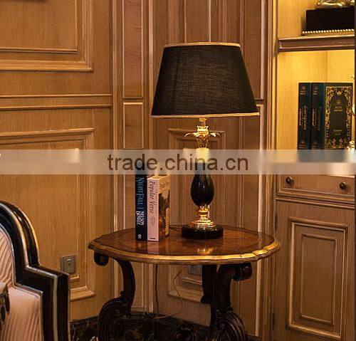 Concise design black color marble body table lamp