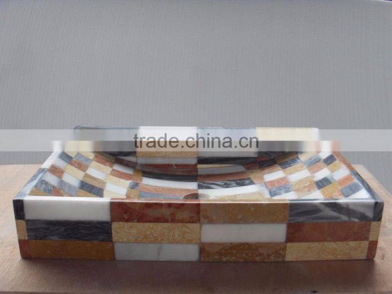 Hot sell mosaic pedestal sink marble stone,natural stone