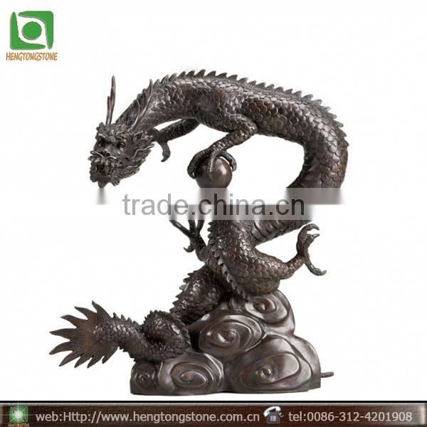 Chinese Bronze Dragon Water Fountain Sculpture