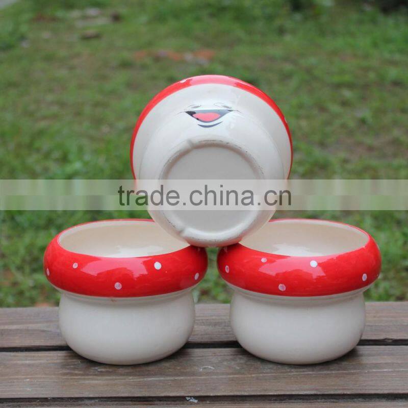 Cute garden decor small ceramic smiling face planters