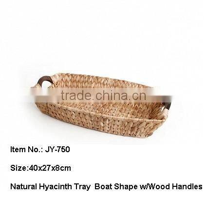 Small Water Hyacinth Storage Basket with Metal Frame