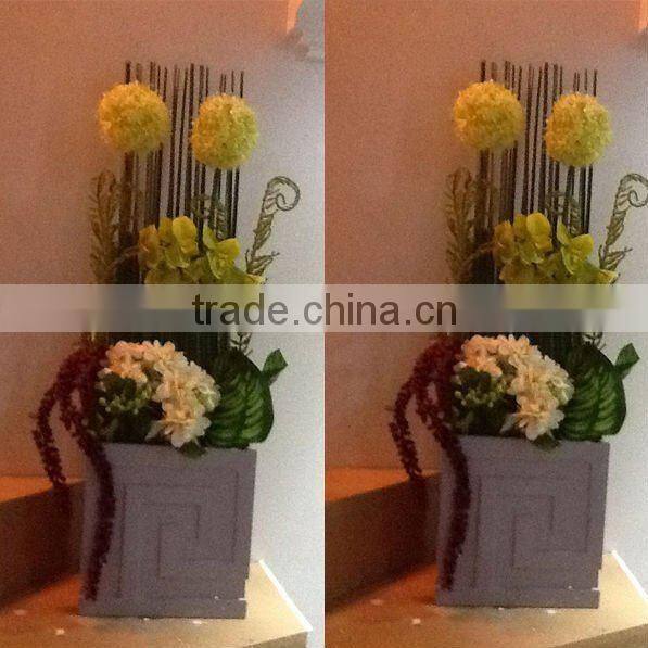 Handmake Square Polyresin Indoor Flower Urn
