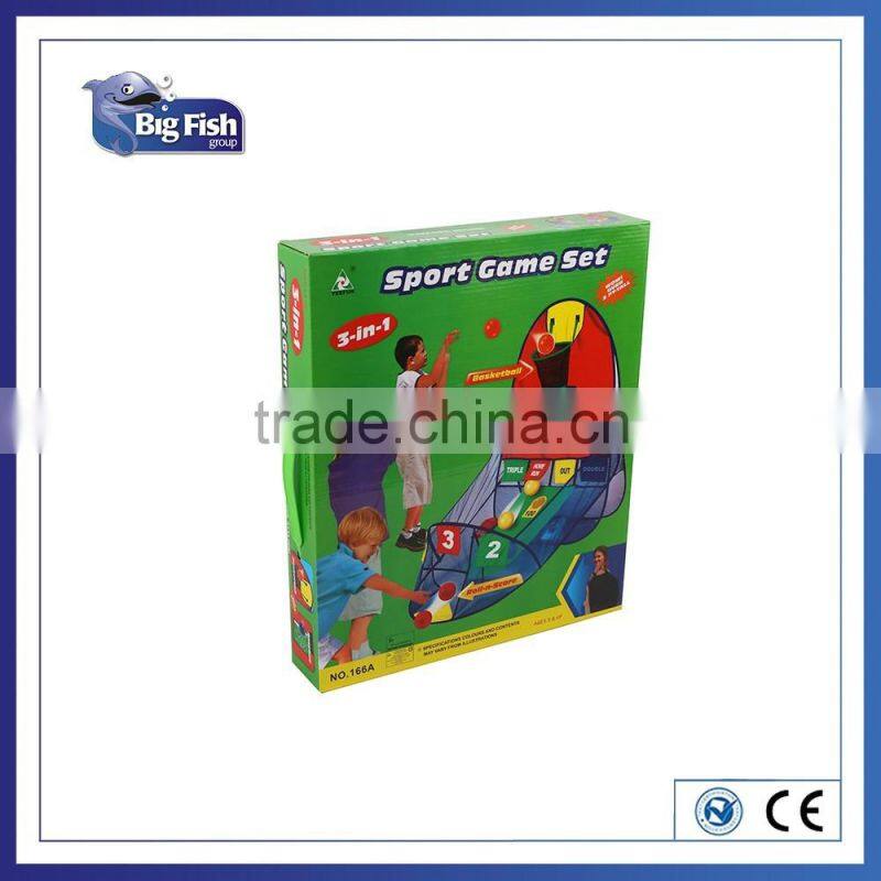 Play Tent Tunnel Ball Pit With Basketball Hoop Pop Up Indoor Outdoor