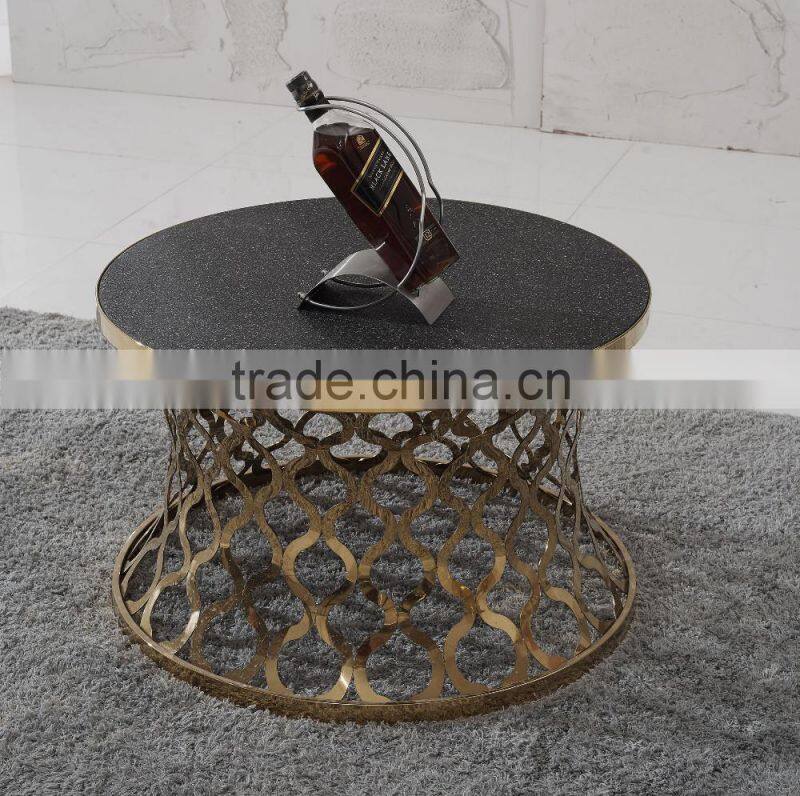 C404 Chinese Home Furniture Rose Gold Marble Coffee Table