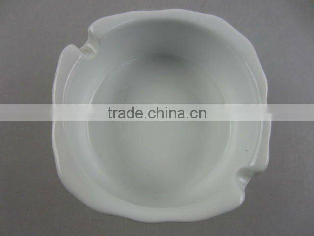 Stock round white porcelain ashtray