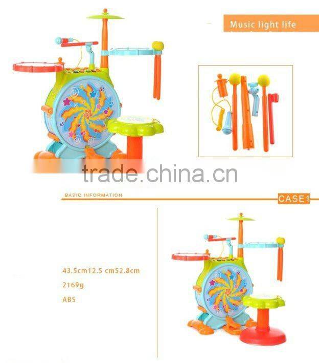Supply fashion plastic cute kids toys rack drum mix wholesale