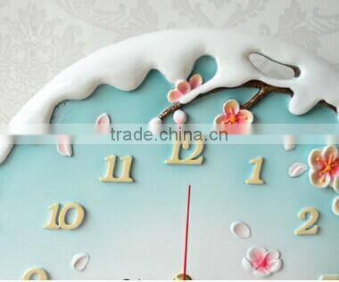 European creative 3d plum cartoon picture wall clock
