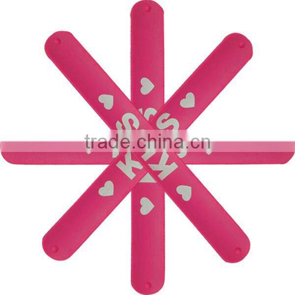 high quality silicone customized slap bracelet