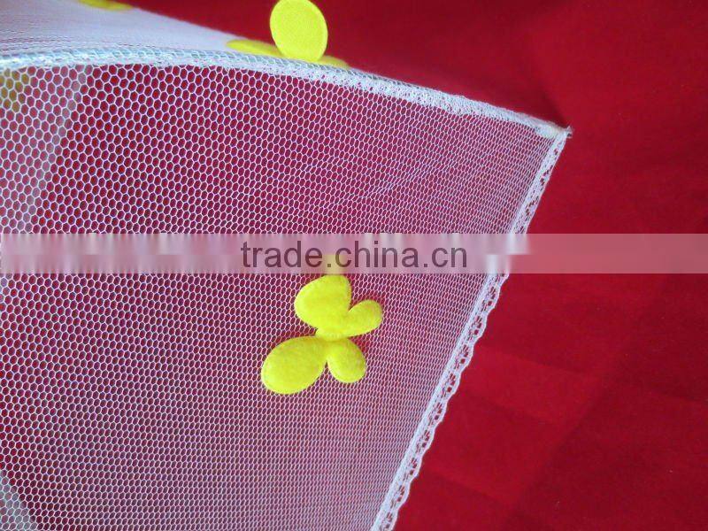 Net cloth folded food cover with florals food umbrella