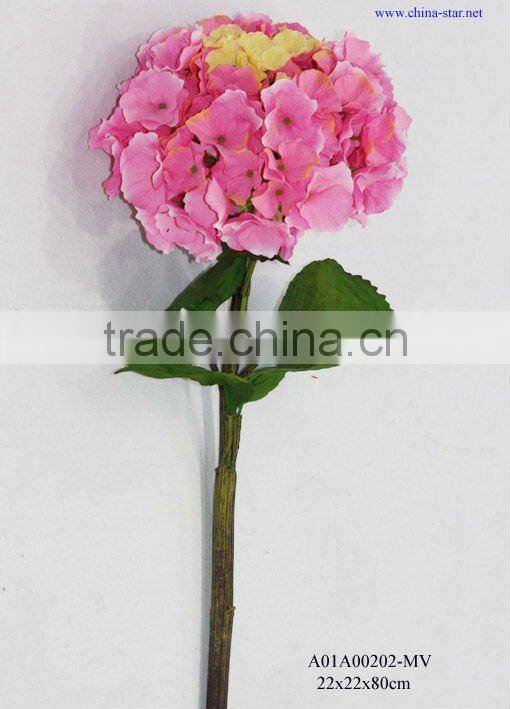artificial flower light pink single hydrangea