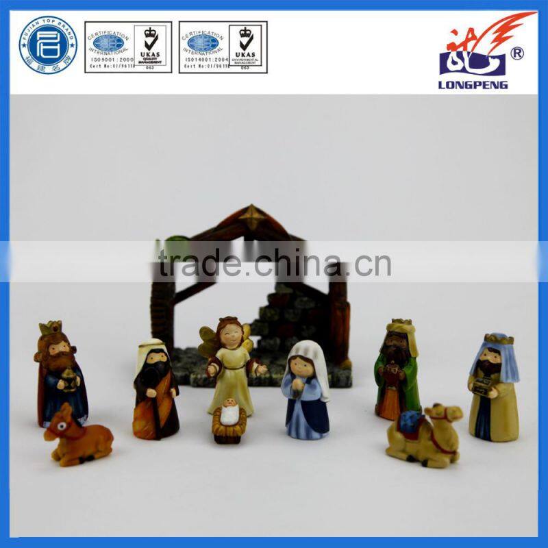 Resin Cartoon Christmas Nativity Sets Birthplace of Jesus Nativity Scene