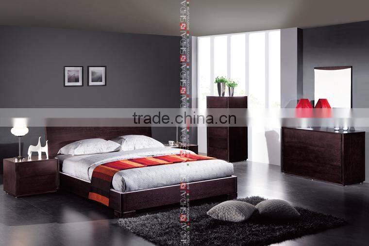 Contemporary Bedroom 1pc Double Bed MDF Wenge Finish B511
